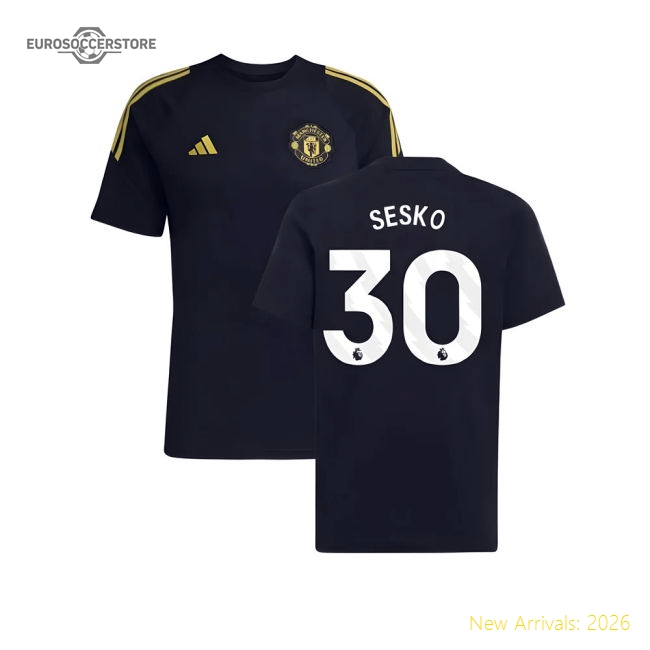 2025-2026 Man Utd EU Training Tee (Black) (Sesko 30)