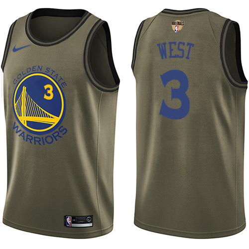 GSW #3 David West Top-Grade 2024 Finals NBA Jersey - Gold Swingman