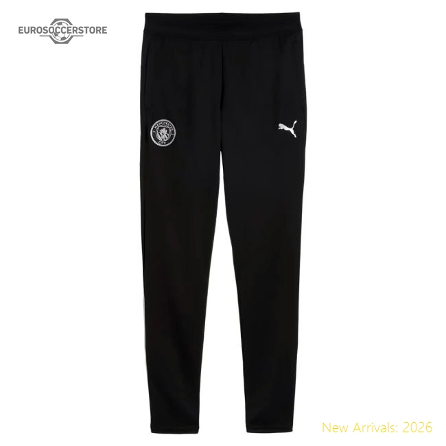 Premium 2025-2026 Man City Training Pants W/pockets (black) - Kids