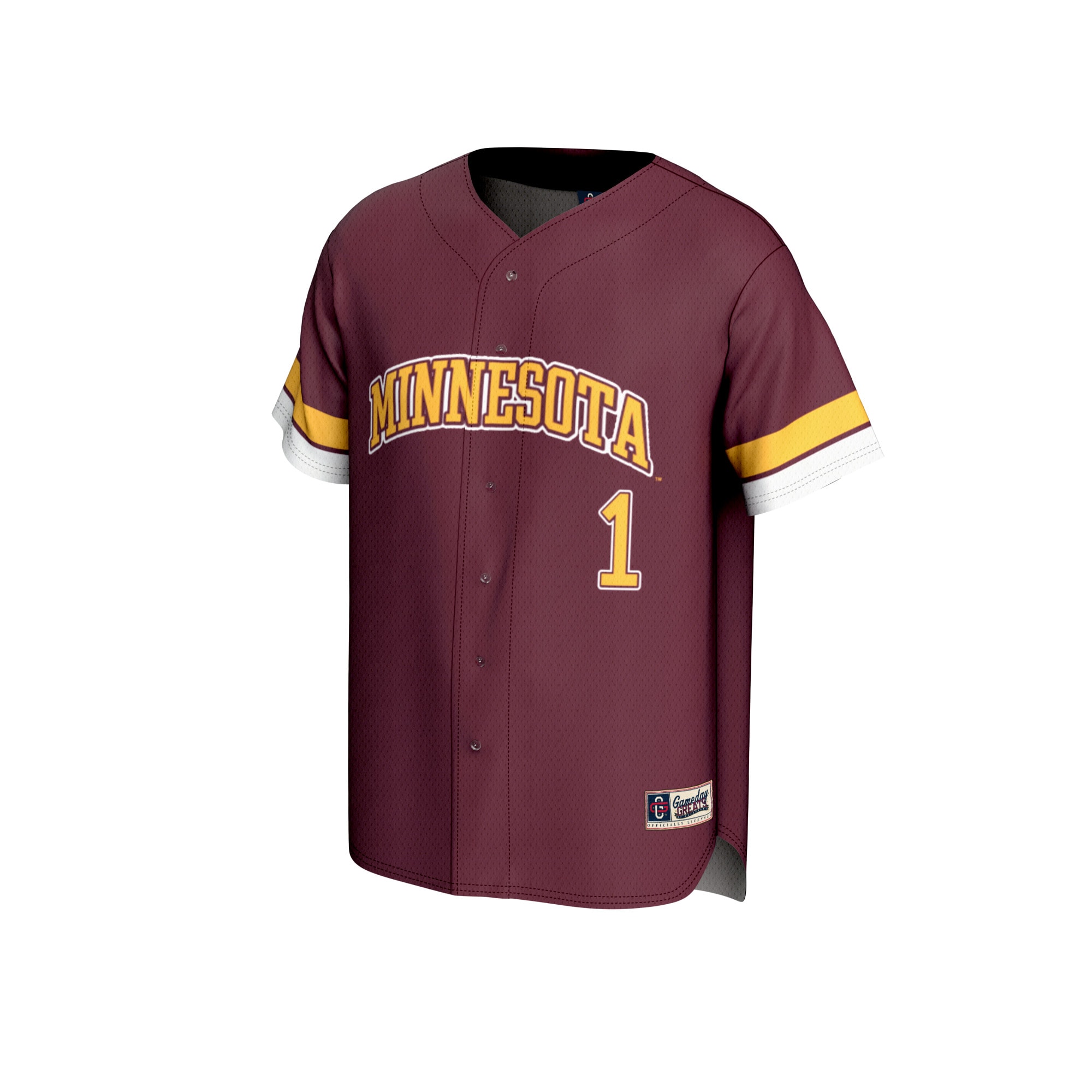 [NJP] Minnesota Golden Gophers GameDay Greats Unisex Lightweight Collegiate Baseball Fashion Jersey - Maroon