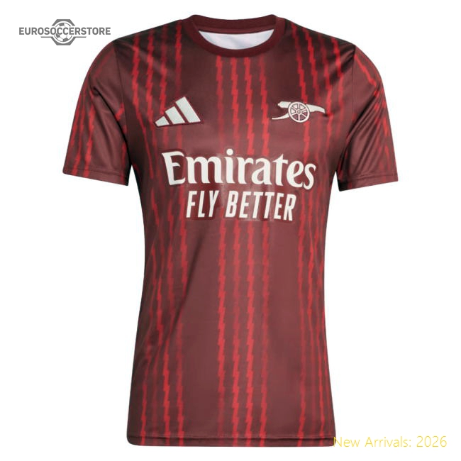 2025-2026 Arsenal Pre-Match Warm Up Shirt (Burgundy)
