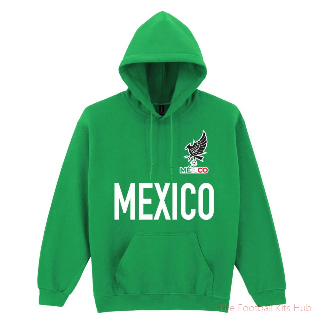 Men Mexico Logo & Text Hoody (Green)