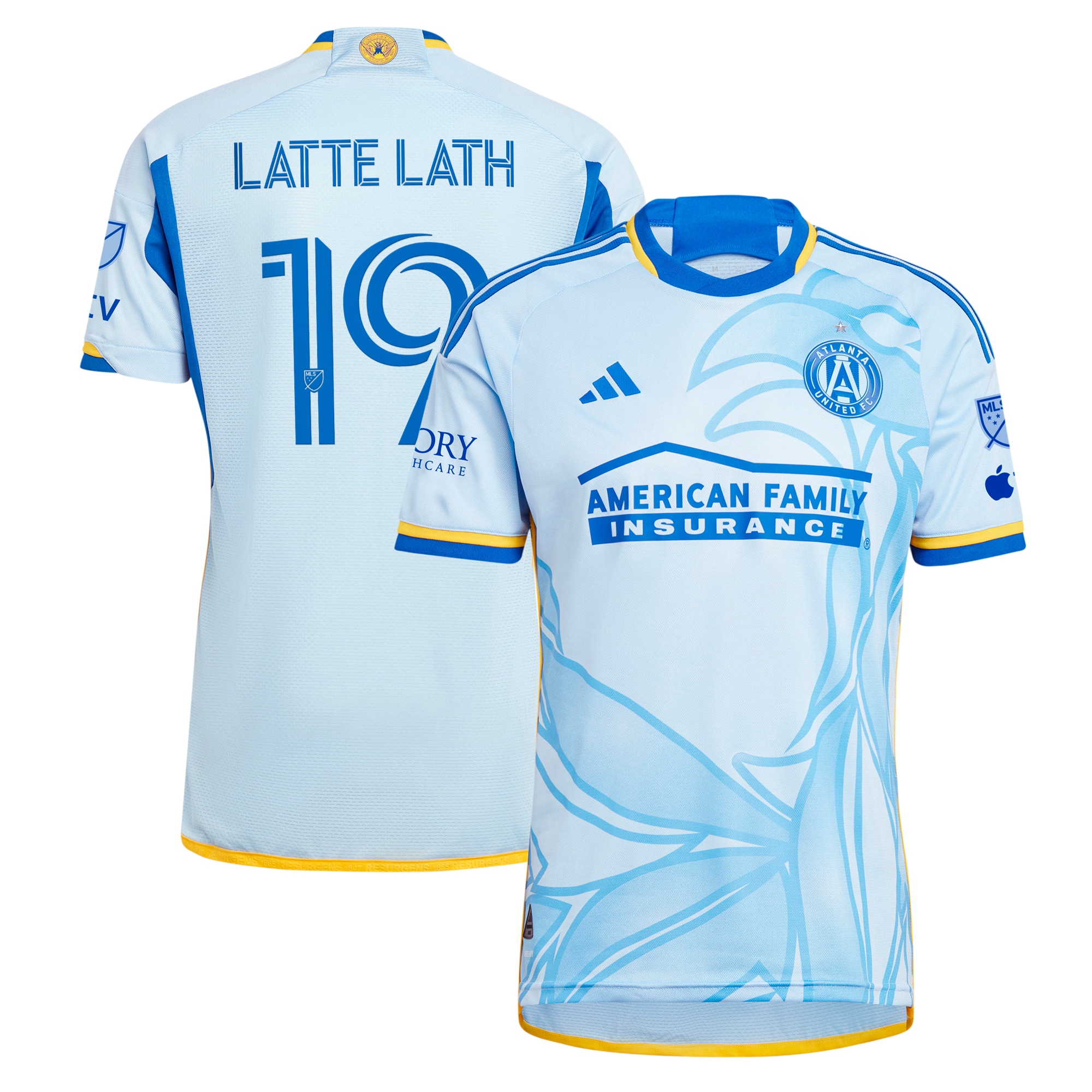 [JED] Youth Emmanuel Latte Lath Atlanta United FC 2024 The Resurgens Kit Authentic Player Jersey - Light Blue