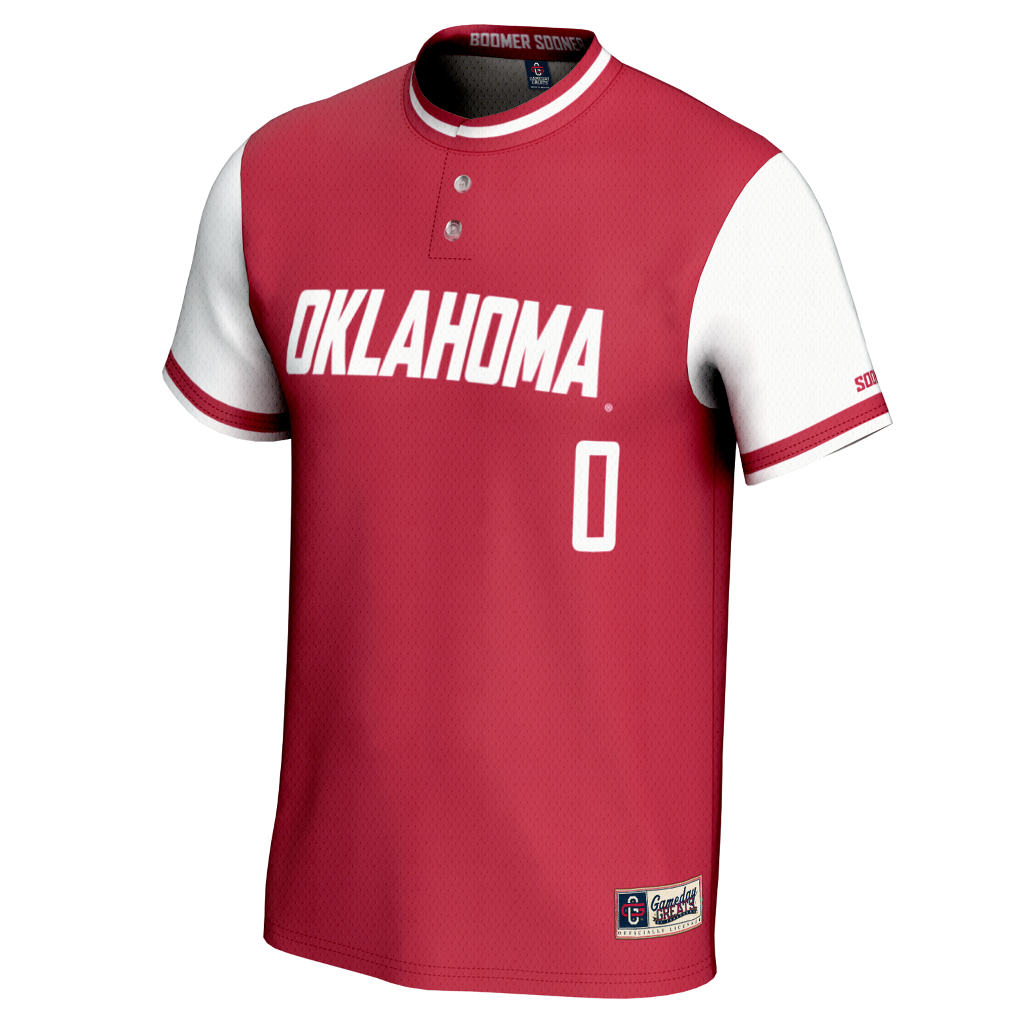 [DDG] Oklahoma Sooners GameDay Greats Youth Lightweight Softball Jersey - Crimson
