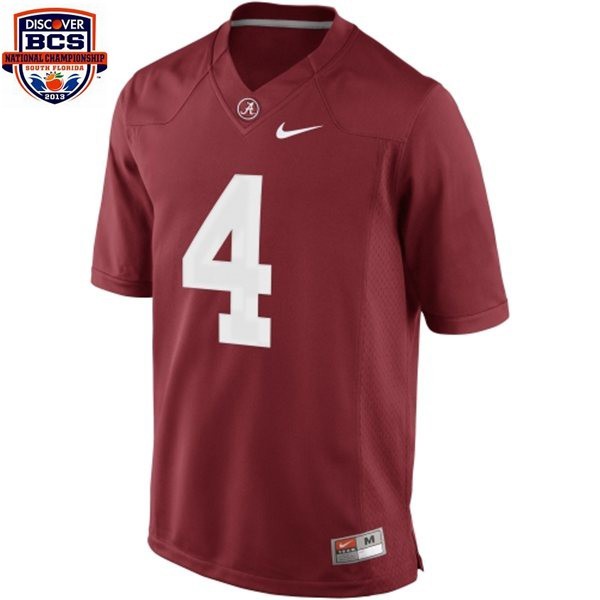 Nike Alabama Crimson Tide #4 T.J. Yeldon BCS Bowl Patch Youth(Kids) Limited Jersey - Red