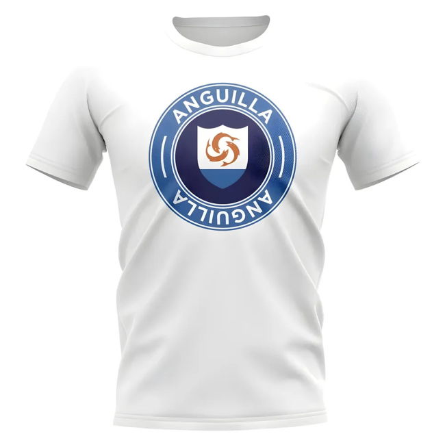 Top-Tier Anguilla Football Badge T-Shirt (White) Pro-Grade