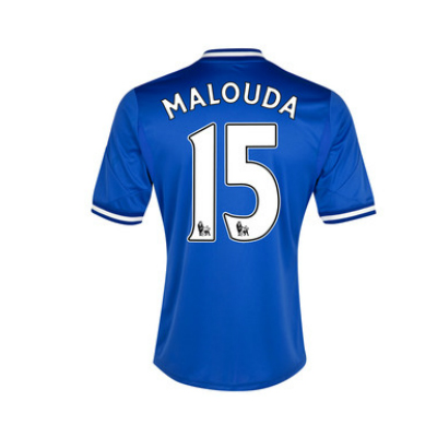 Authentic 13-14 Chelsea 15 Malouda Blue Home Soccer Jersey Shirt
