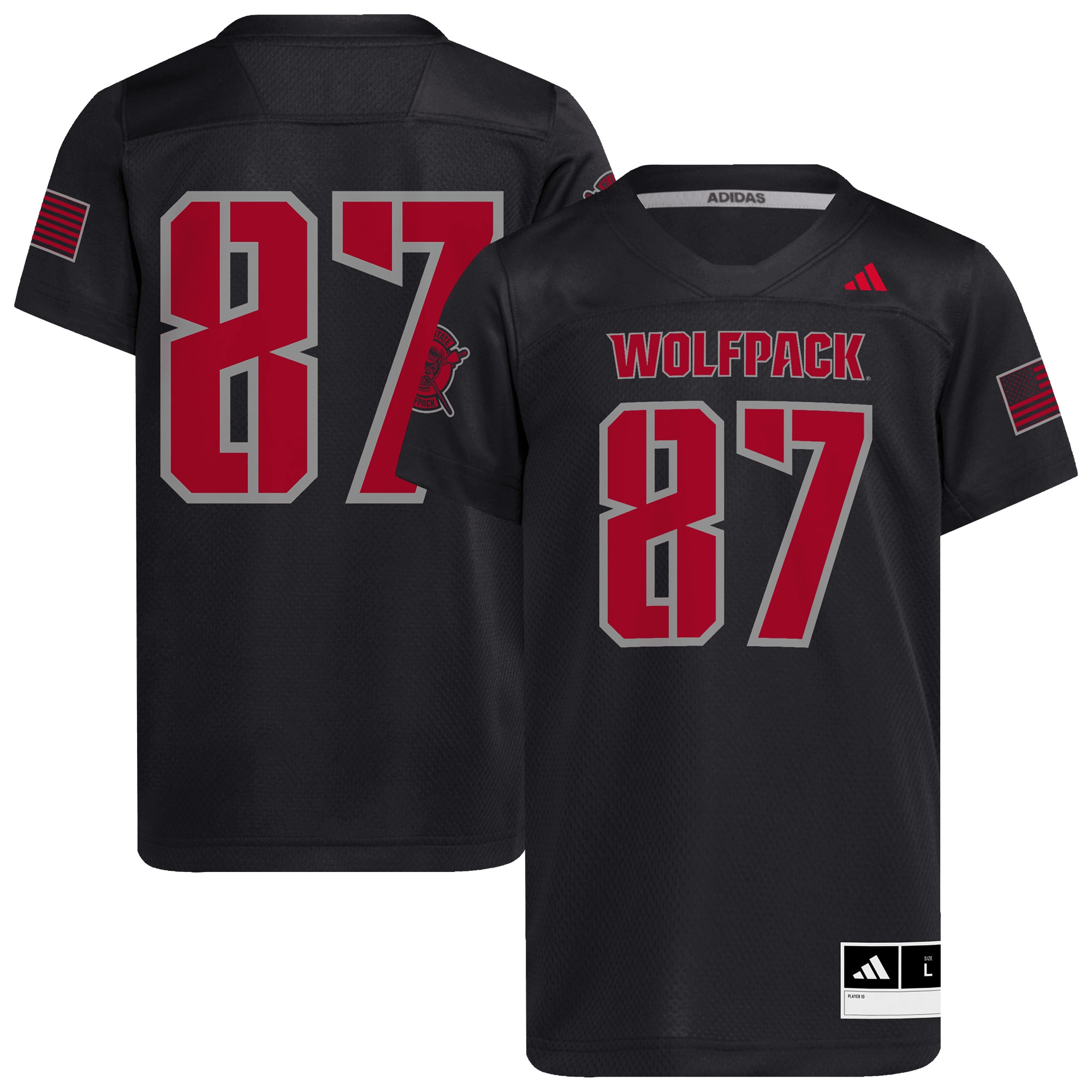 #87 NC State Wolfpack Youth Honor & Support Strategy 2026 Season Football Jersey - Black