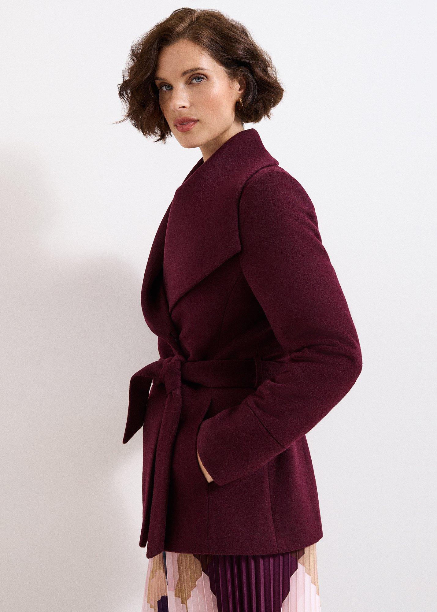 Nicci Short Belted Wool Coat