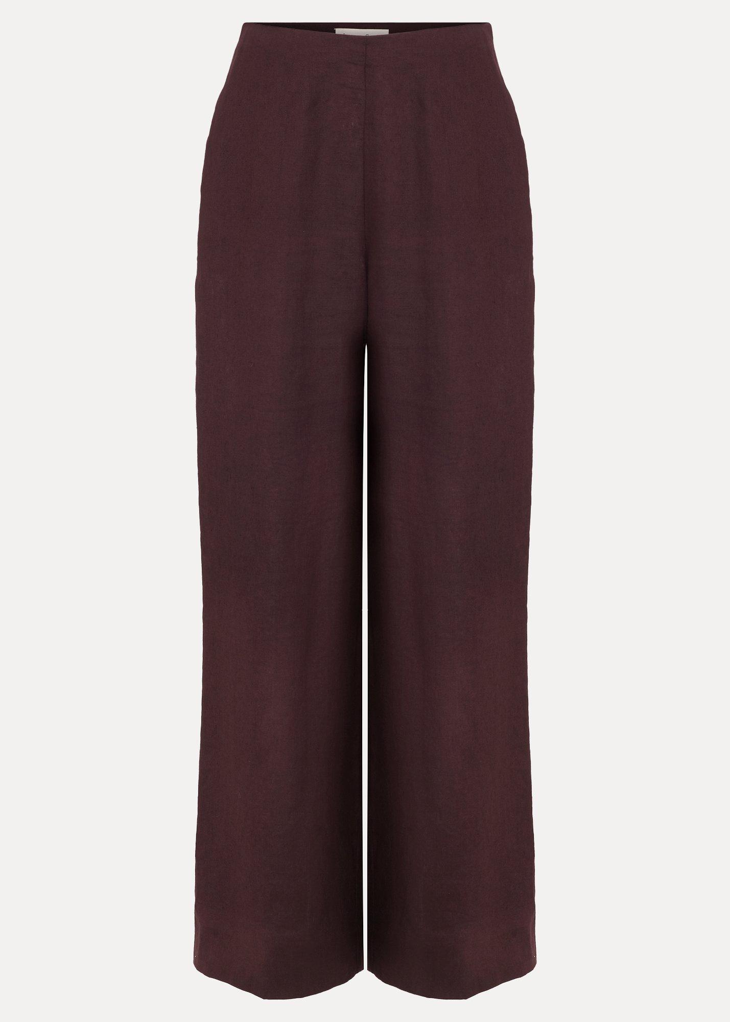 Petite Zoey Linen Wide Leg Trousers