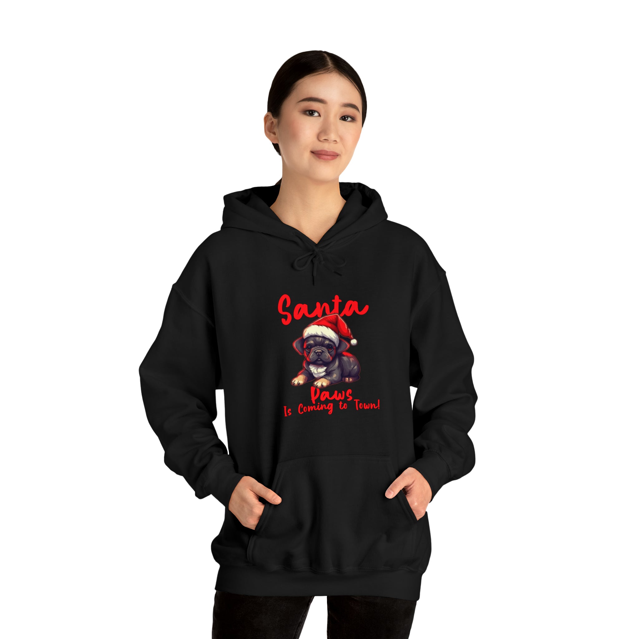 Comfortable Durable Santa Paws At Town Unisex Hoodie for Street Style