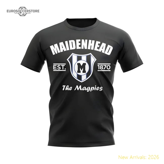 High-Quality Maidenhead Established Football T-Shirt (Black)