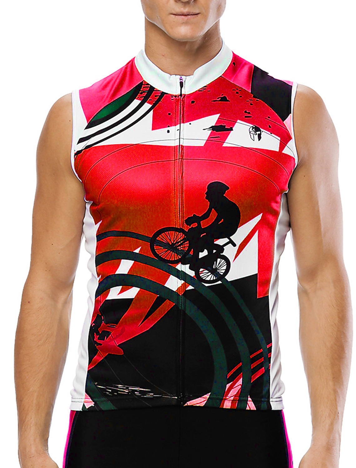 Men's Cycling Jersey Patterned Graffiti Funny Sleeveless Bike Jersey Top with 3 Rear Pockets UV Resistant Reflective Strips Compression Back Pocket Sports Blue Yellow Red Clothing Apparel