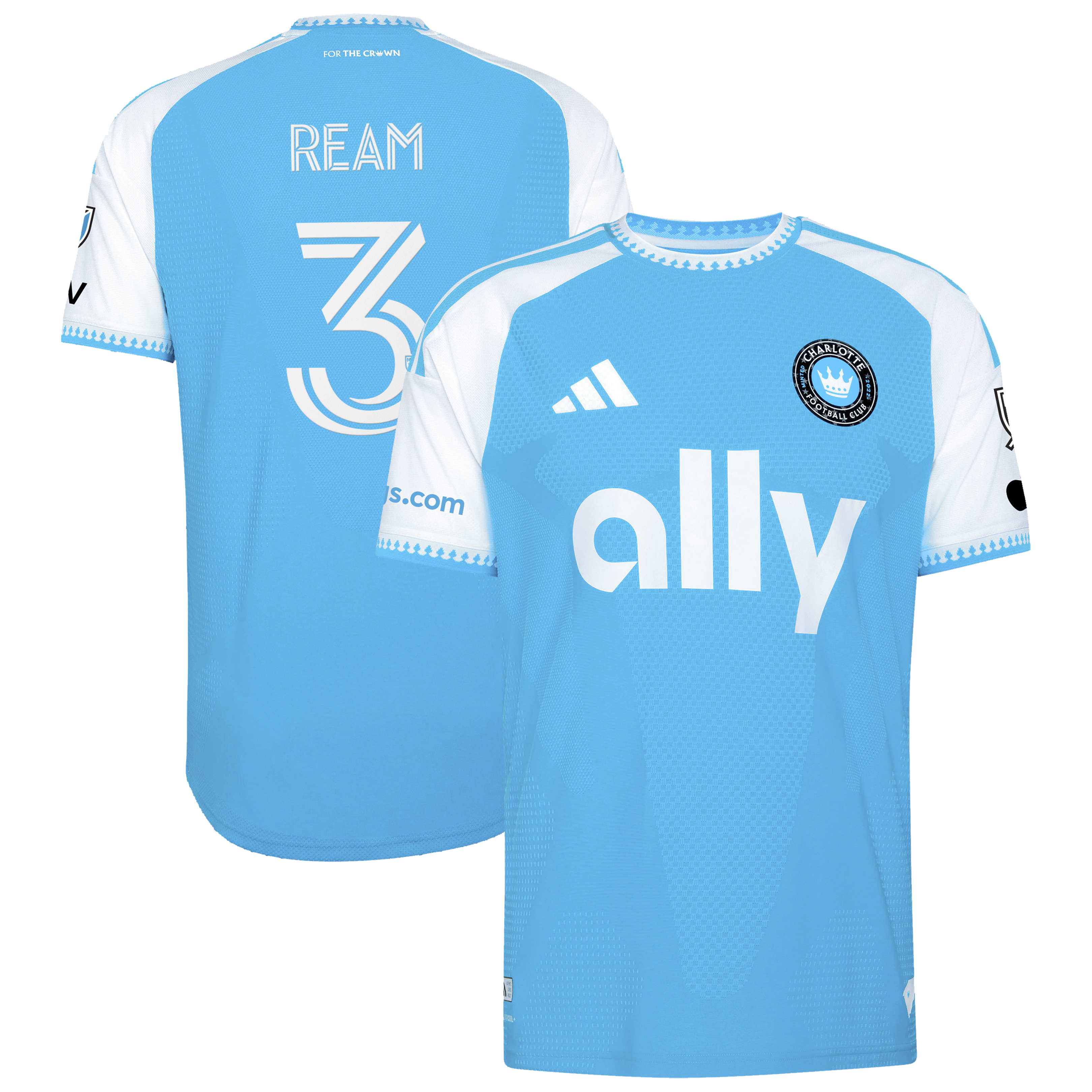 [ESK] Tim Ream Charlotte FC 2026 Carolina Kit: Crowns Up On-Field Authentic Patch Jersey - Blue