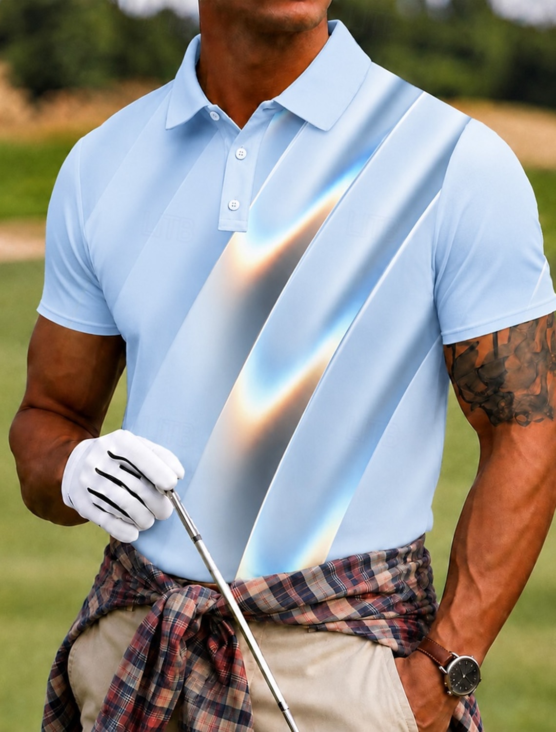 Men's Abstract Geometic Sports Polo Shirts Short Sleeve Polo Shirts Lapel Casual Business Athleisure 3D Print Buttons Breathable Mesh Spring & Summer Blue Black White
