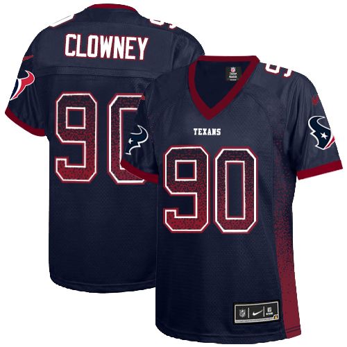 NFL H T Texans #90 Jadeveon Clowney Navy Elite Jersey - High Quality