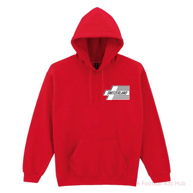 Men Switzerland Logo Hoody (Red)