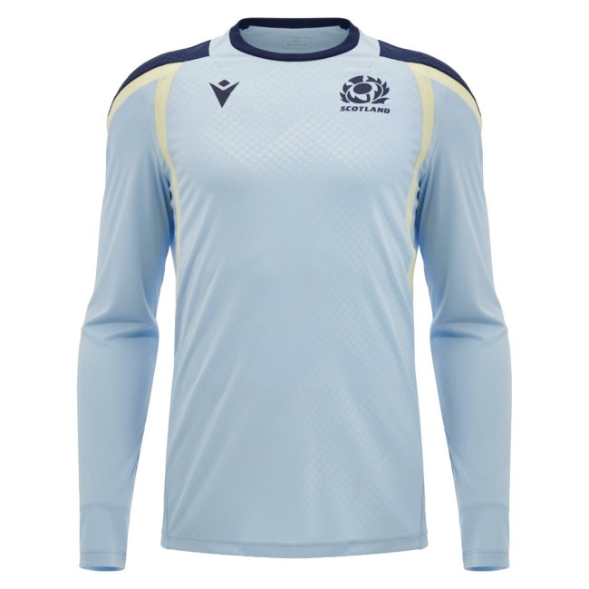 2026-2027 Scotland Rugby Training Poly LS Shirt (Blue) (Your Name)