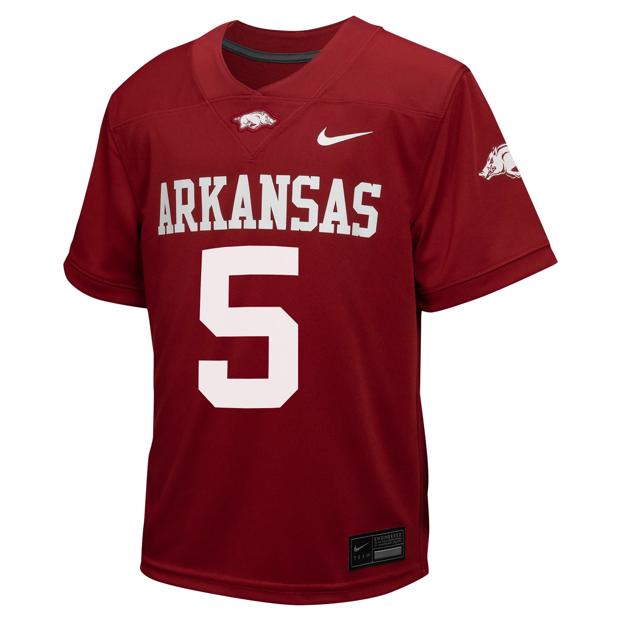 #5 Arkansas Razorbacks Youth Untouchable Football Jersey - Cardinal