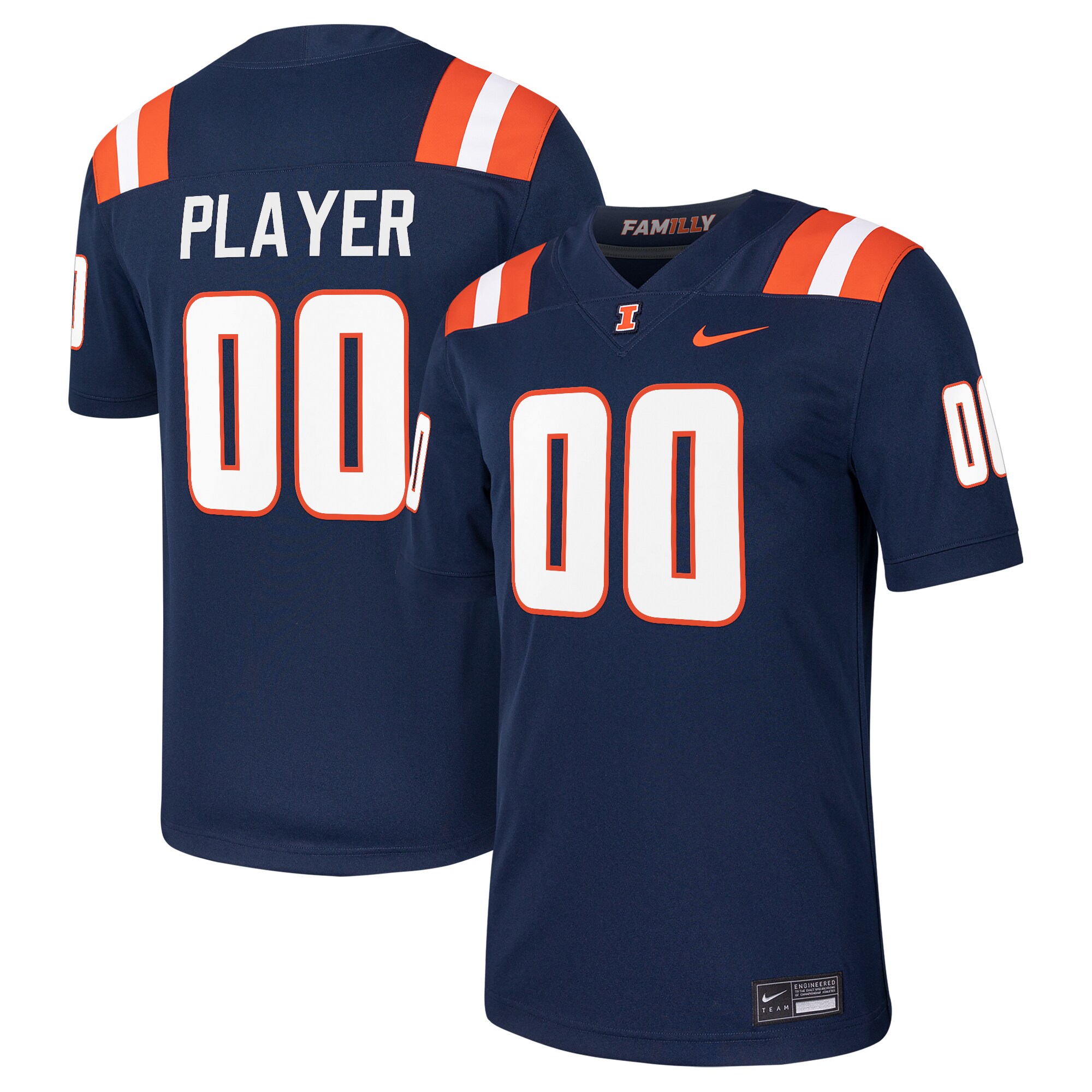 [DDG] Illinois Fighting Illini Pick-A-Player NIL Football Game Jersey - Navy