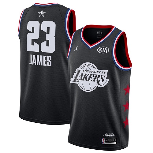 Lakers Black LeBron James #23 Jordan Jersey - NBA Fan Apparel