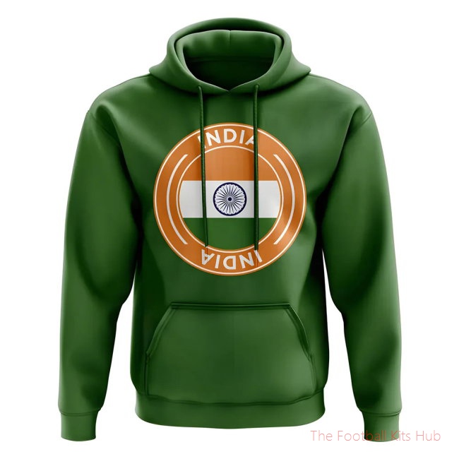 Men India Football Badge Hoodie (Green)