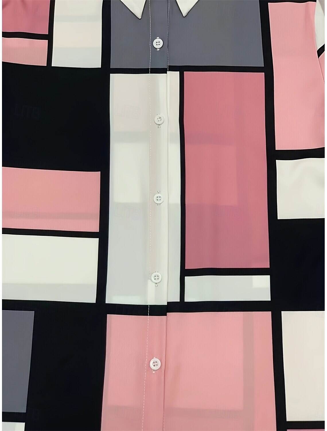 Women's Shirt Casual Plaid Regular Tops Long Sleeve Shirt Collar Buttons Print Regular Fit Work Daily Spring Fall Winter