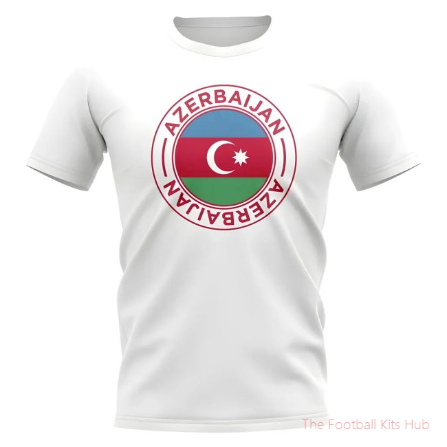Azerbaijan Football Badge T-Shirt (White)