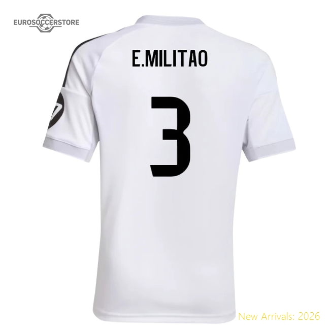 Real Madrid 2024-25 Home Fan Version For Kids (E.Militao Soccer Jersey