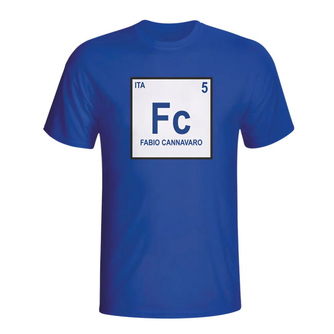 Fabio Cannavaro Italy Periodic Table T-Shirt (Blue) Quality