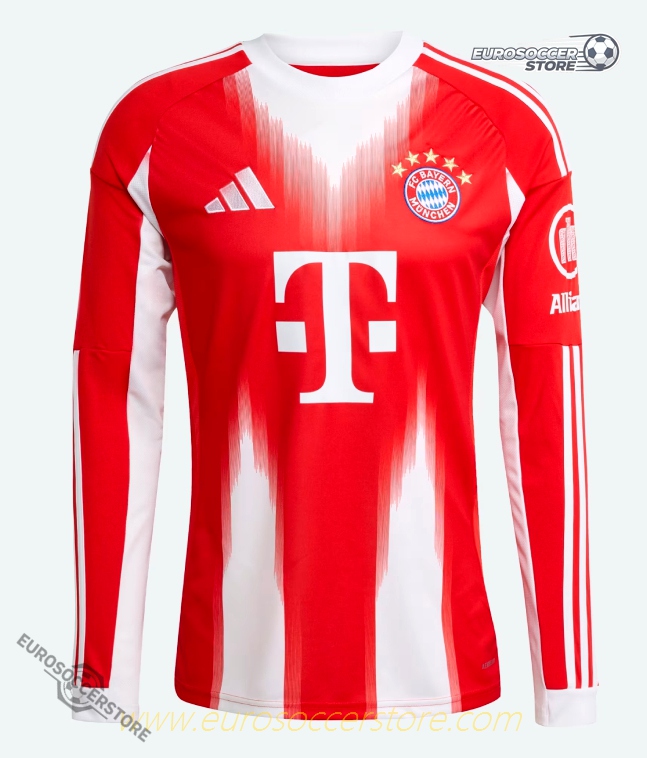FC Bayern Munich's 25-26 Season Home Long Sleeve Football Jersey