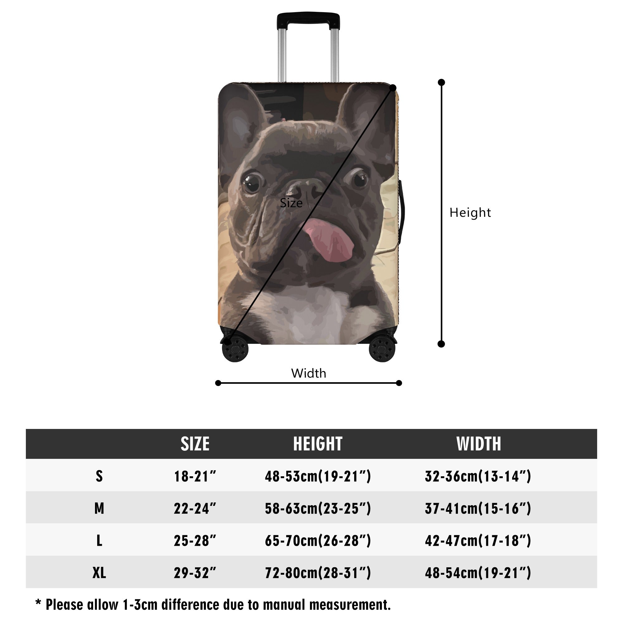 French Bulldog Molly Luggage Cover Cute Frenchie Essential