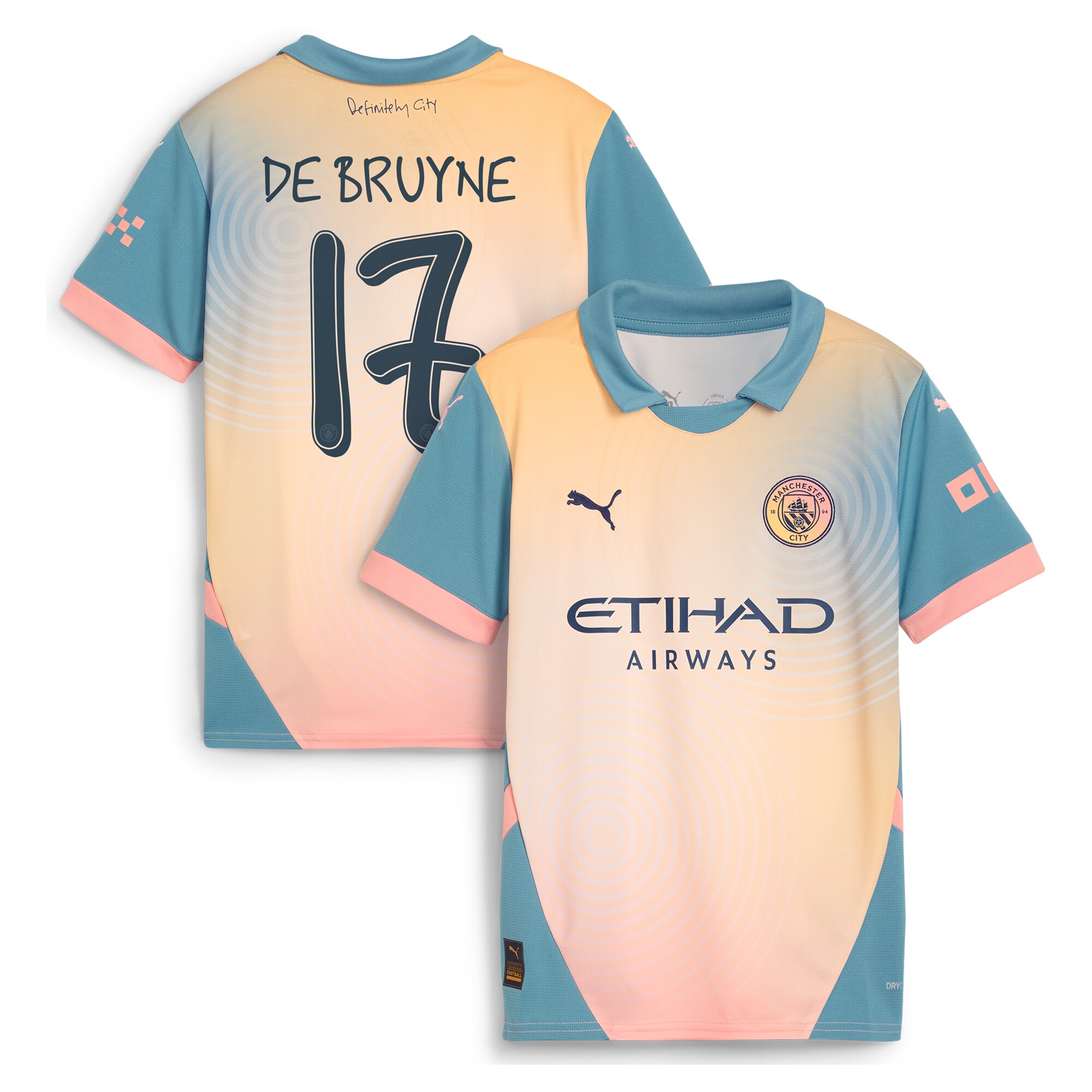 [SJH] Kevin De Bruyne #17 Manchester City Youth 2024/25 Fourth Replica Player Jersey - Blue