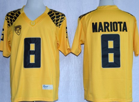 Men's None Marcus Mariota #8 comfortable Yellow 2013 alternate jersey