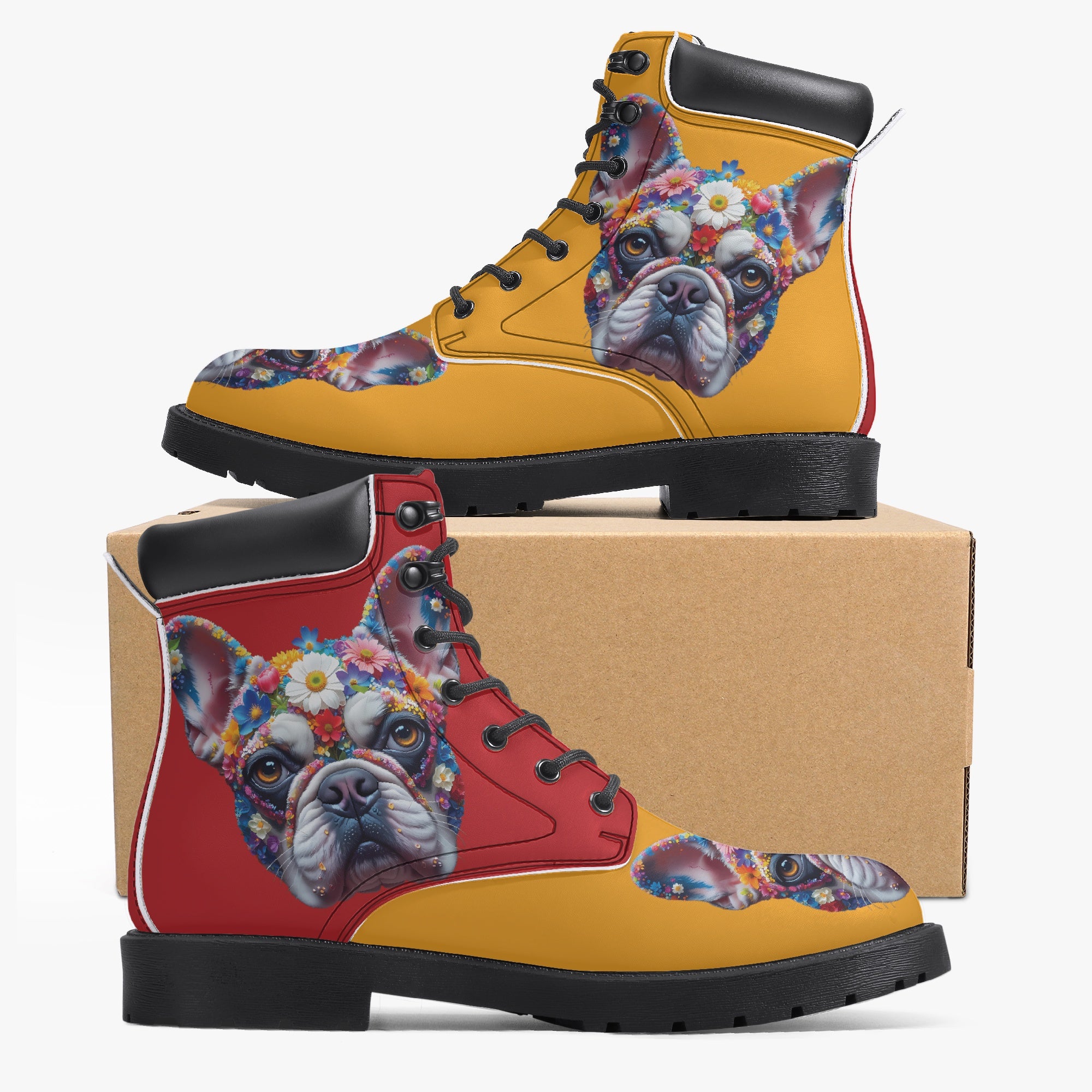 French Bulldog Lover Ralph Casual Leather Boot Frenchie Fan Item