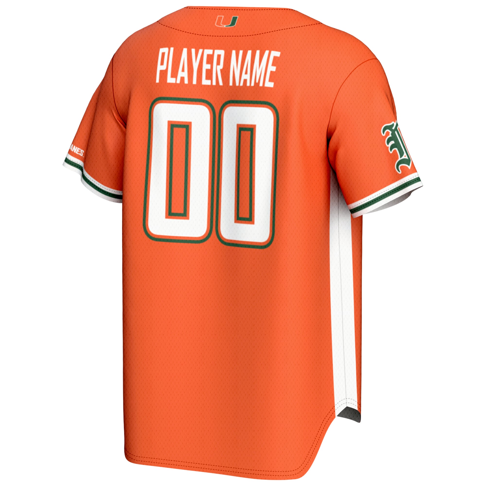[NJP] Miami Hurricanes GameDay Greats NIL Pick-A-Player Lightweight Baseball Jersey - Orange