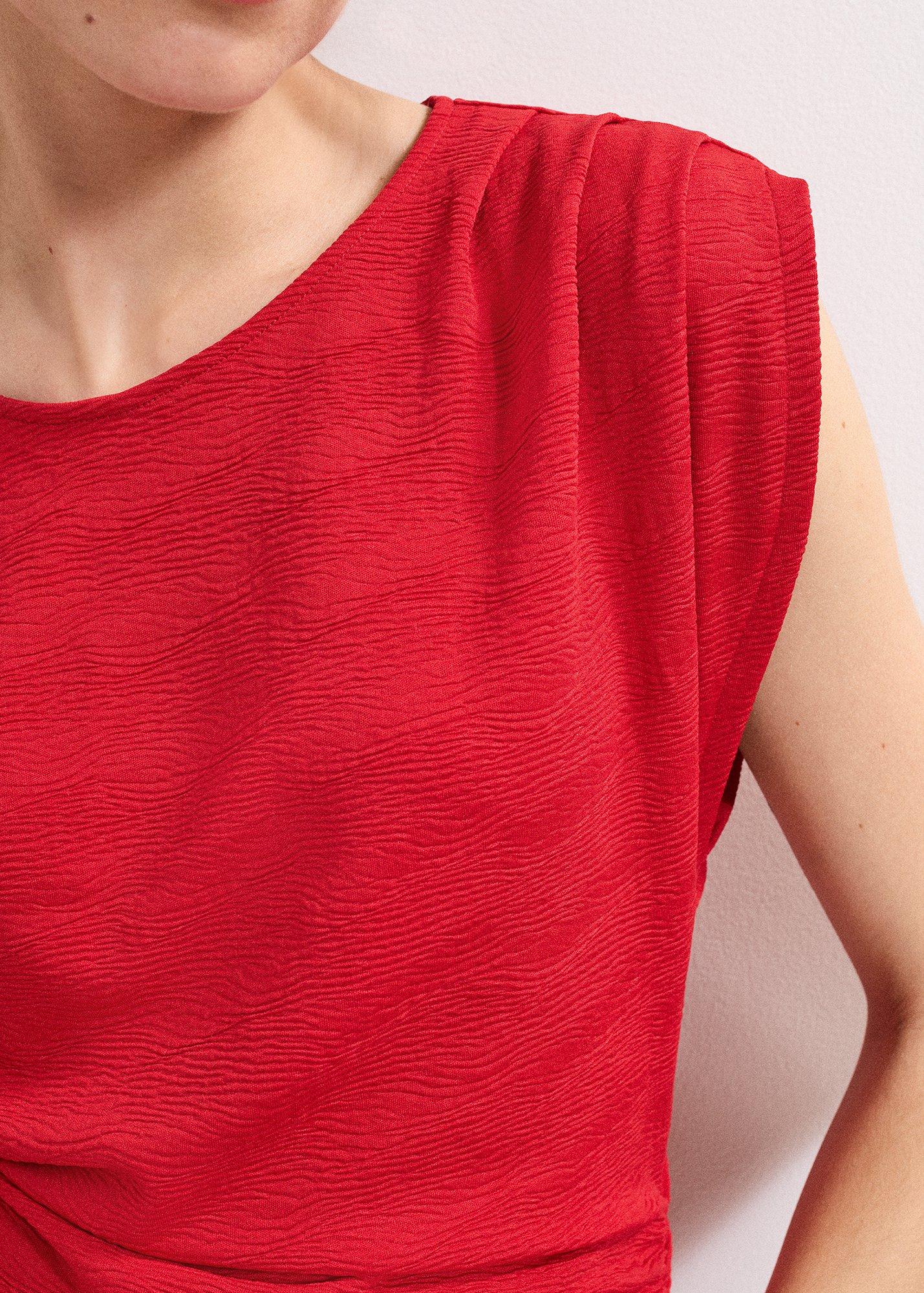 Rina Drape Textured Sleeveless Top