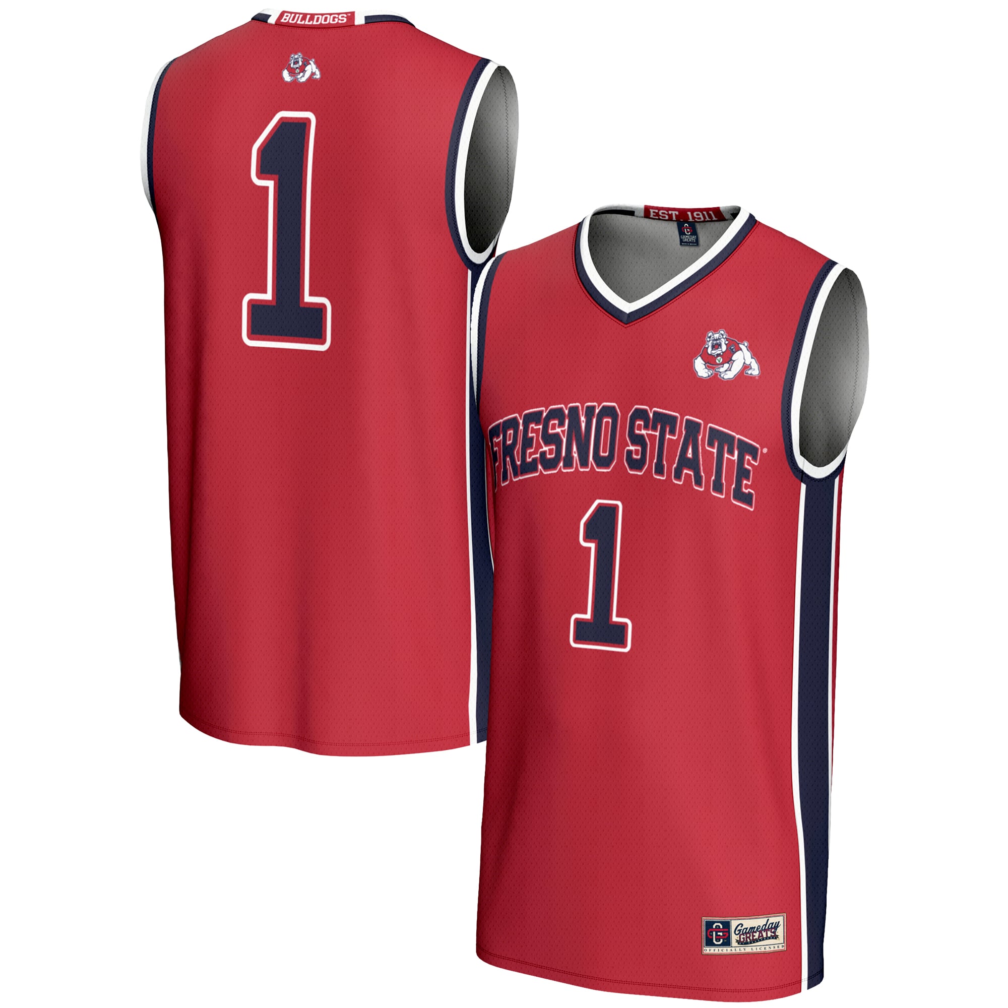 #1 Fresno State Bulldogs GameDay Greats Unisex Lightweight Basketball Jersey - Red