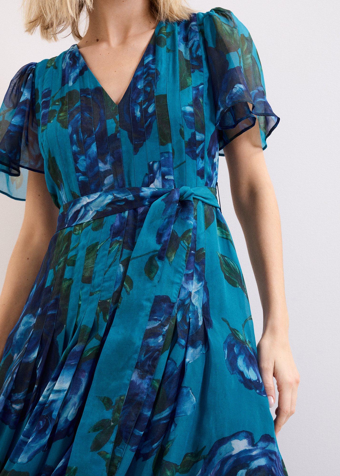 Skylar Teal Floral Maxi Dress