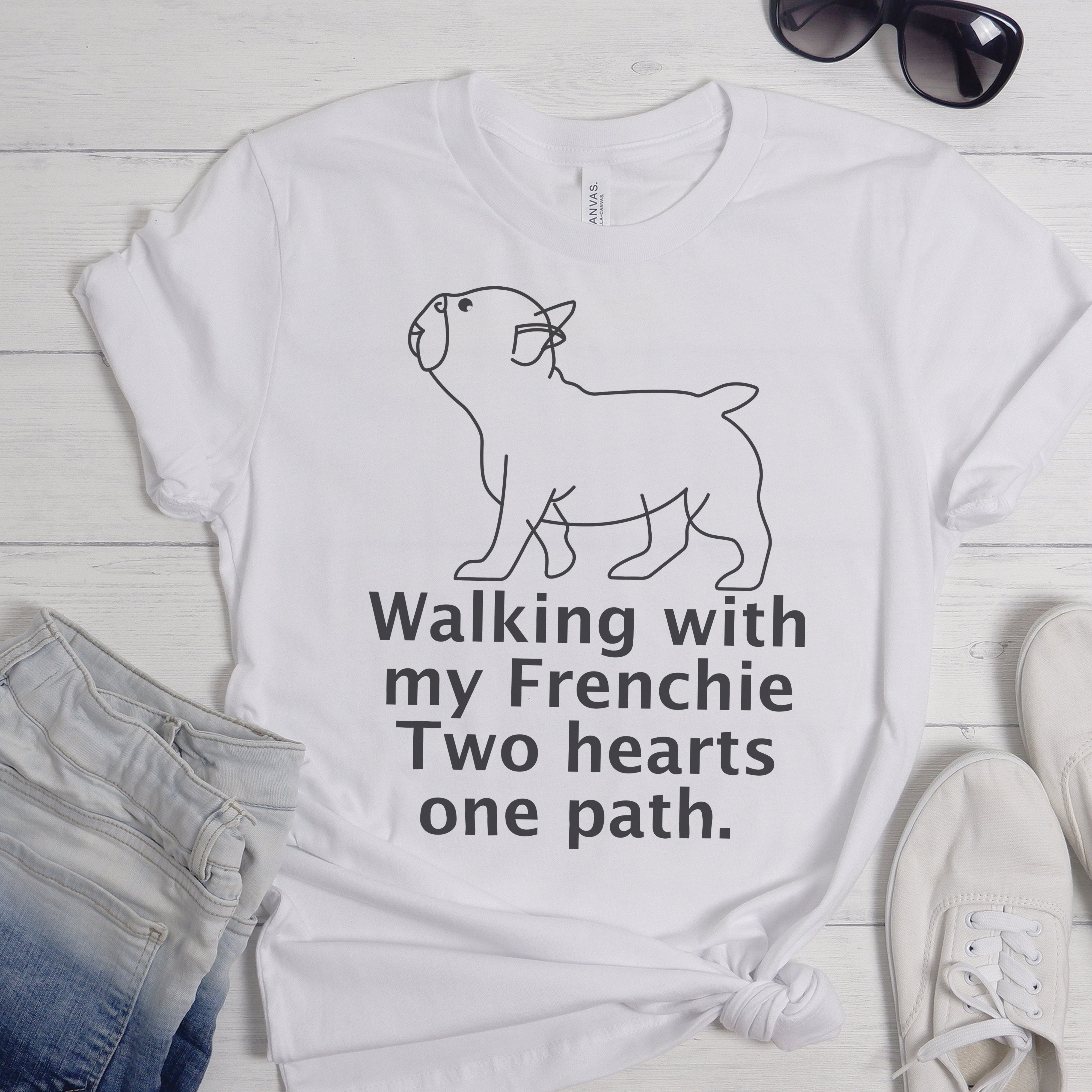 Frenchie Steps - Bulldog Inspired Unisex T-shirt Frenchie Themed Wear