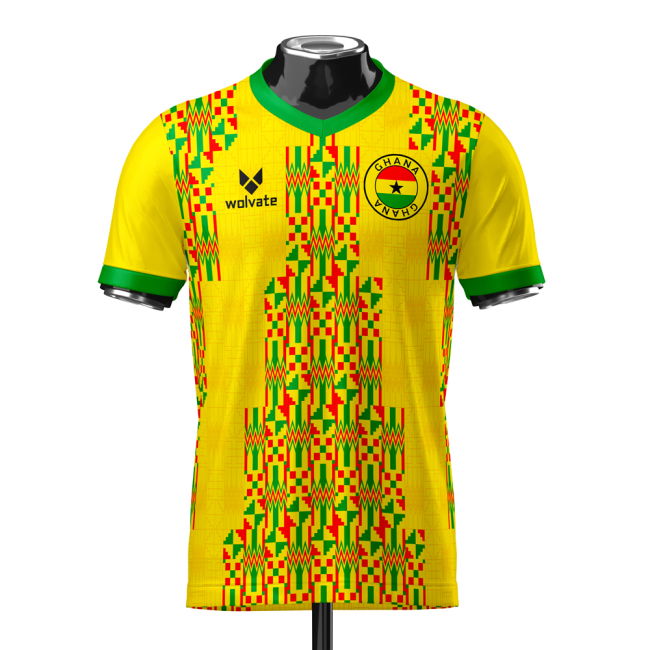 Premium-Quality Ghana Heritage Football Jersey (Wolvate) Adult Short