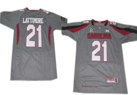Men's None Marcus Lattimore #21 official Gray 2024 replica Jersey