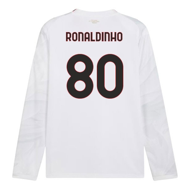 [WSG] 2026 2027 AC Milan Long Sleeve Shirt Away Apparel (Ronaldinho 80)