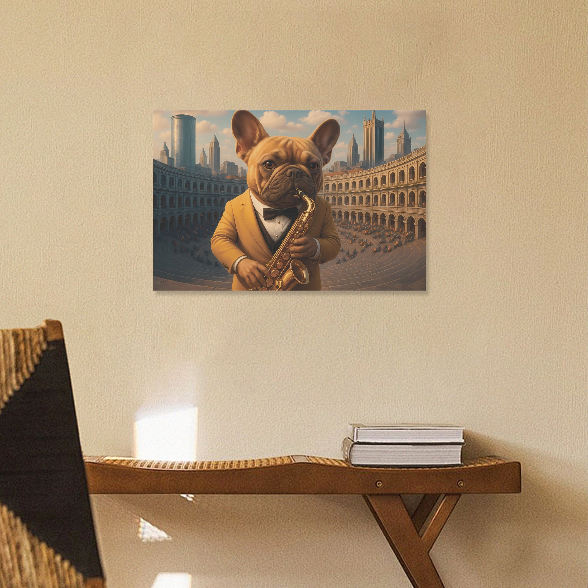 Frenchie-Fan Hedwig - Adorable Frenchie Canvas Wall Art for Pet Premium
