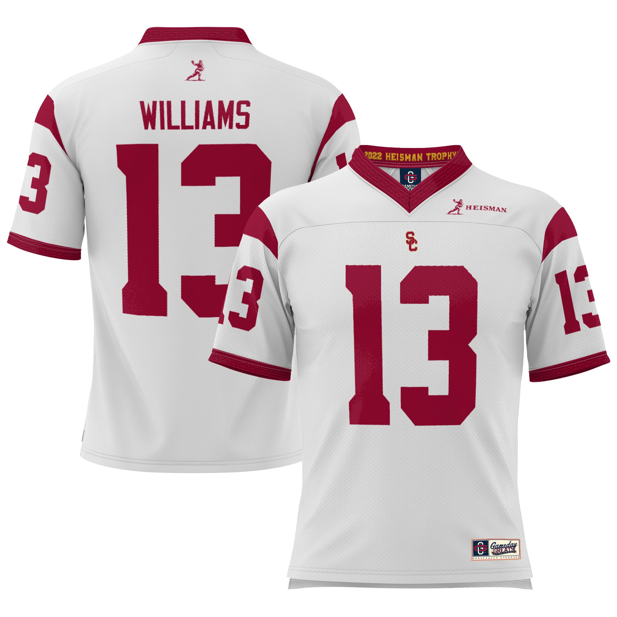 [NJP] Caleb Williams USC Trojans GameDay Greats Lightweight Heisman Memorial Jersey - White
