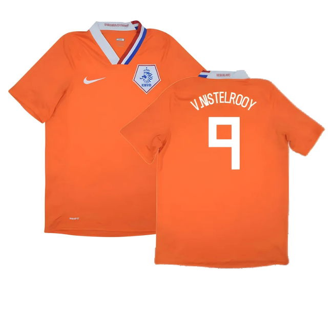 Holland 2008-10 Home Shirt ((Excellent) M) (V.Nistelrooy 9)
