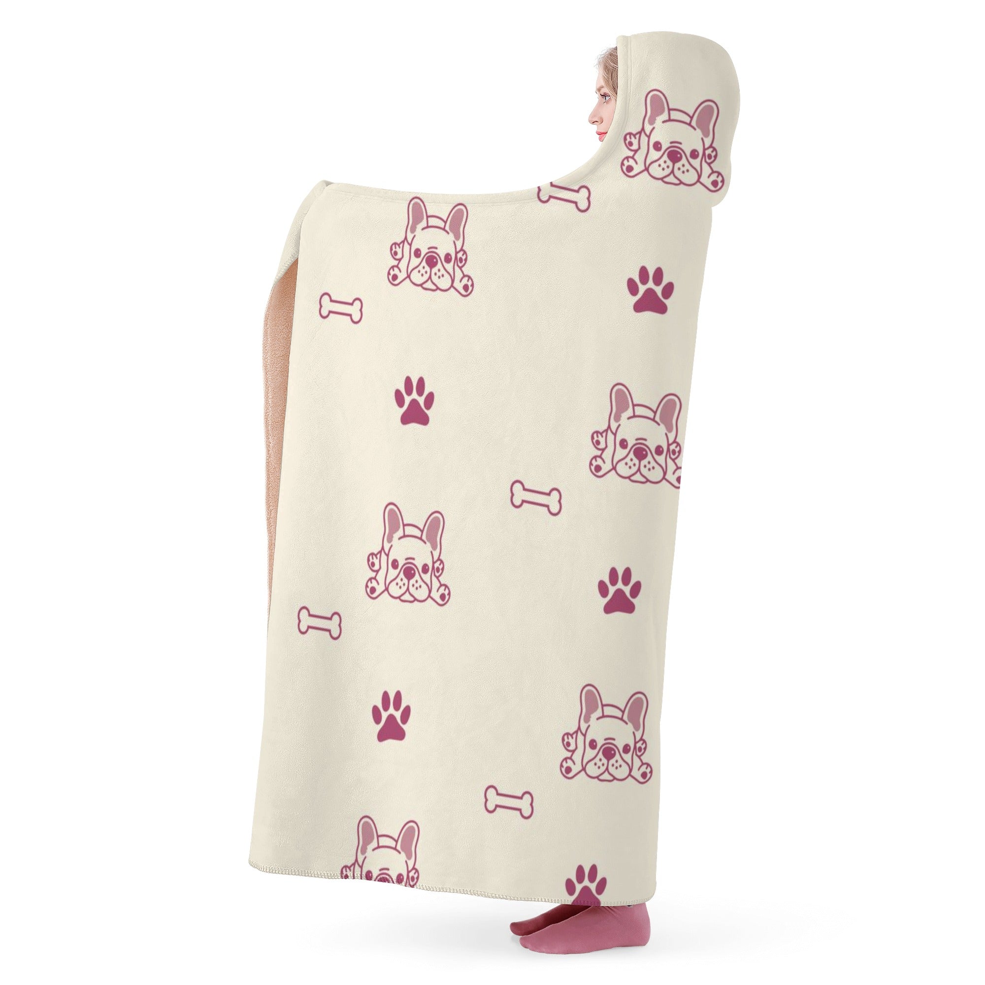 Frenchie-Fan Stylish Prince - Hooded Blanket for Casual Outings Durable