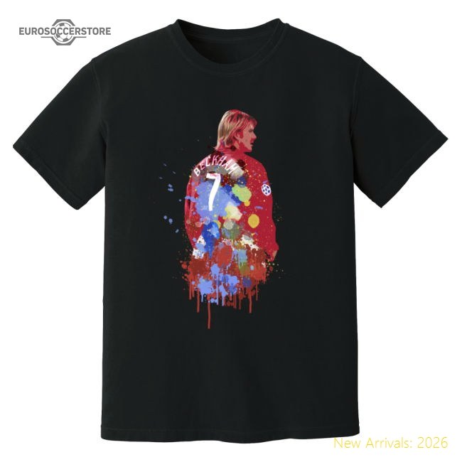 Official David Beckham Man United Art T-shirt (black) - Premium