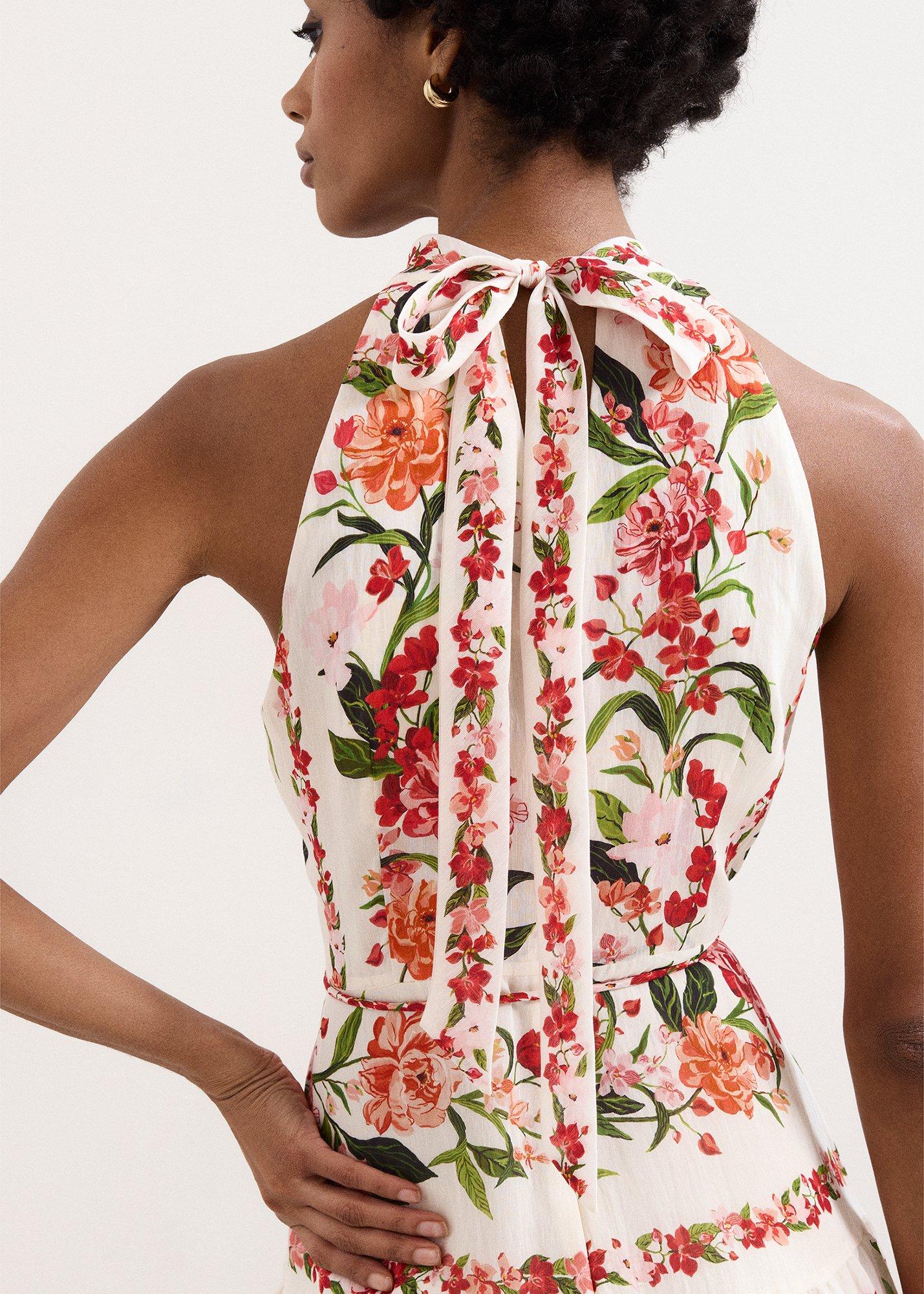 Petite Nita Cream Floral Maxi Dress