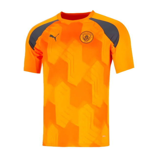Men's 2023-2024 Man City Pre-Match Jersey (Orange)